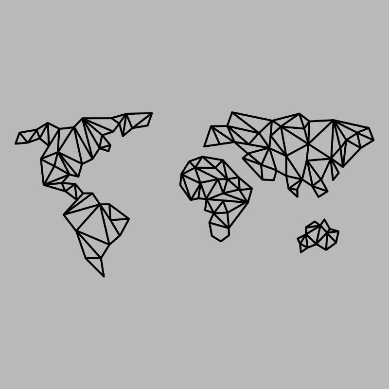 World Map Geometric Line