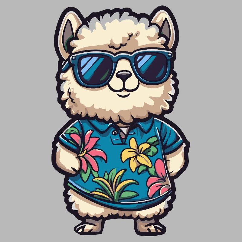 Alpaka Llama Comic Urlaub