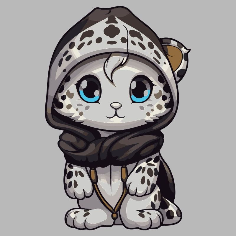 Snow Leopard Winter Leopard Comic Cute