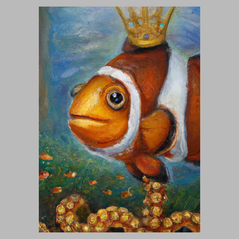 Clownfisch mit einer Krone