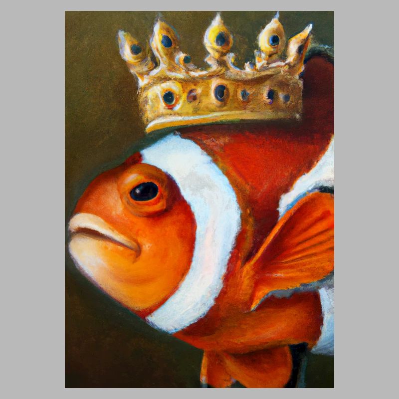 Clownfisch mit einer Krone