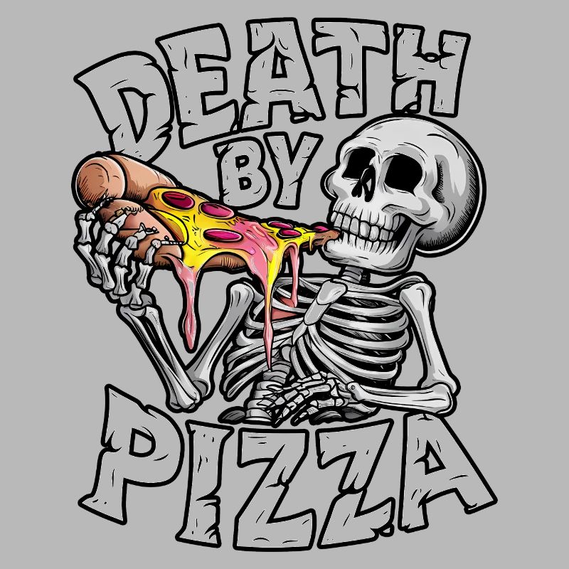 Squelette humoristique mangeant de la pizza Conception graphique