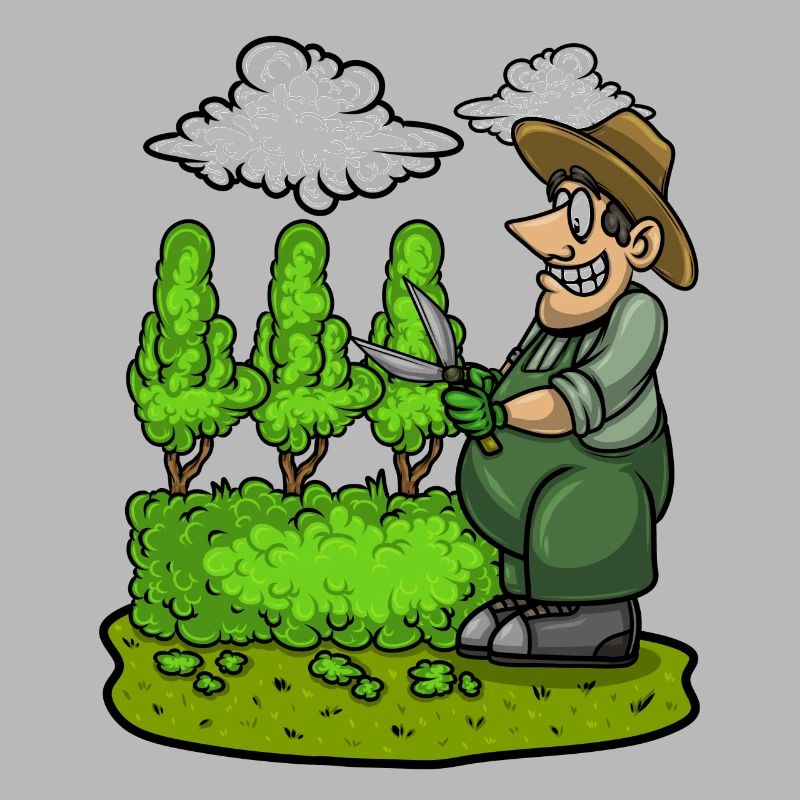 Gartengärtner Schnitthecke Mittelfinger Gartenarbeit