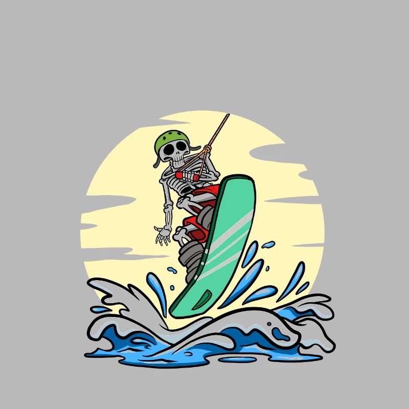 Wakeboarding Skeleton Wakeboarder Wakeboard