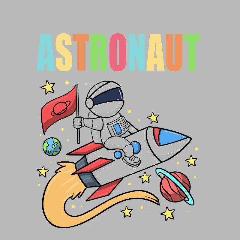 Space Birthday 6 Astronaut Planets Rocket Ship