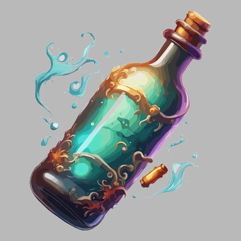 Magic Bottle / Cork / Water / Comic