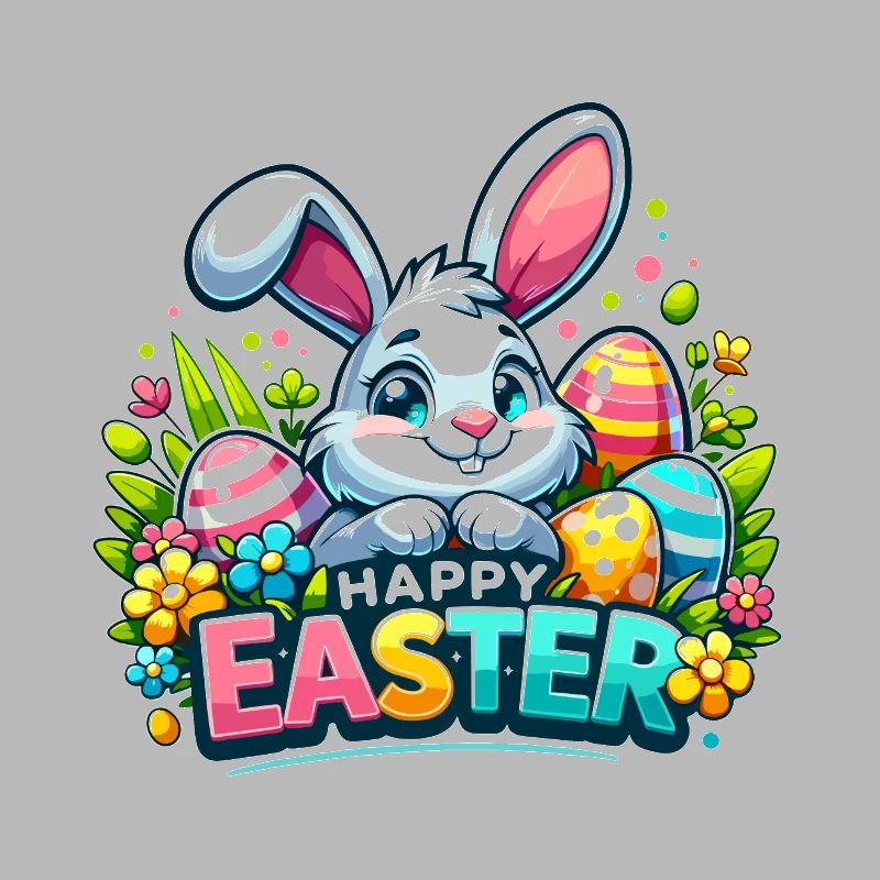 Happy Easter - Easter Bunny Illustration