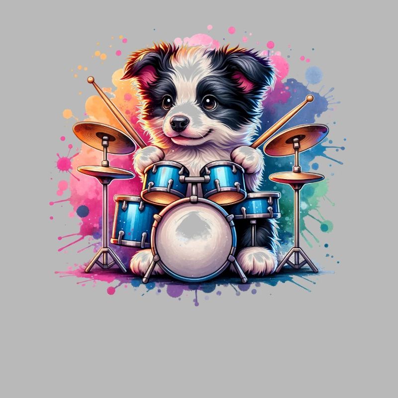Cool Border Collie Drummer Performance