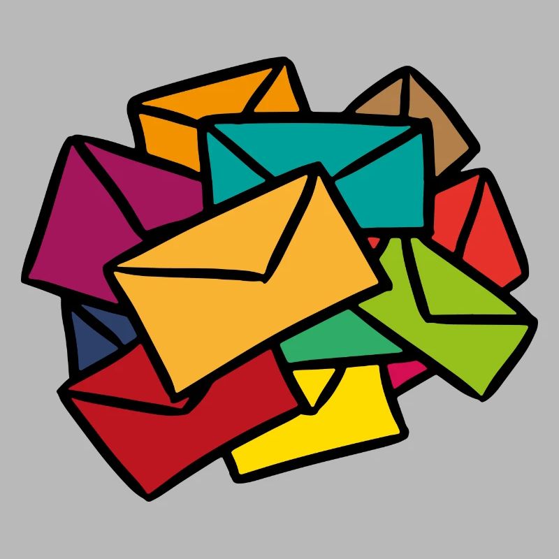 Bunte Briefe Sekretärin Postbote Geschenkidee