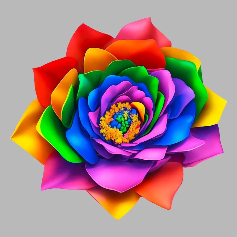 Lebendige 3D Regenbogenblume