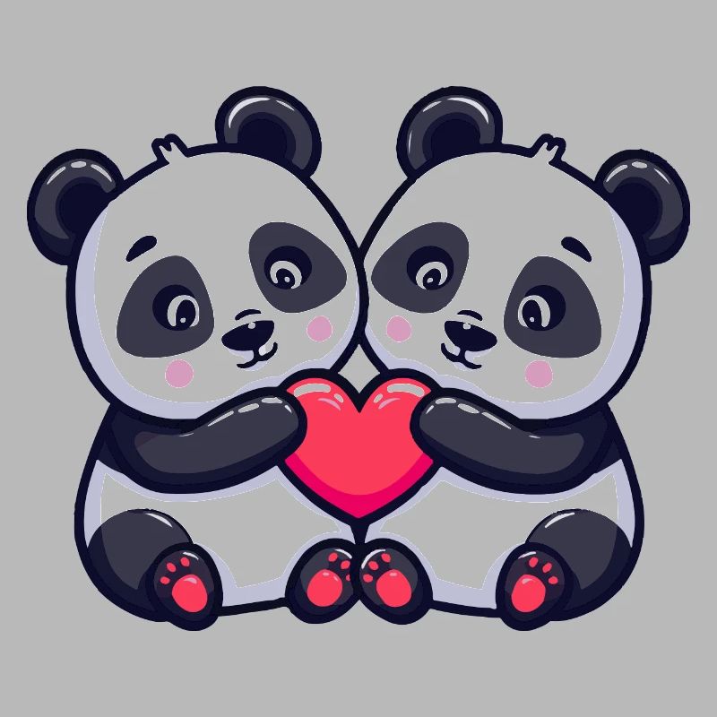 Panda Comic Paar Liebe