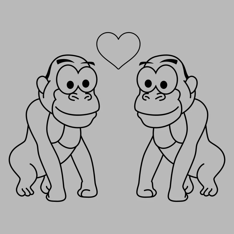 Gorilla Comic Couple Love