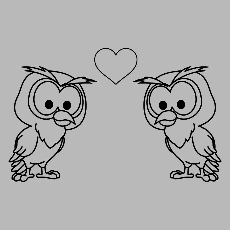 Eule Comic Paar liebe
