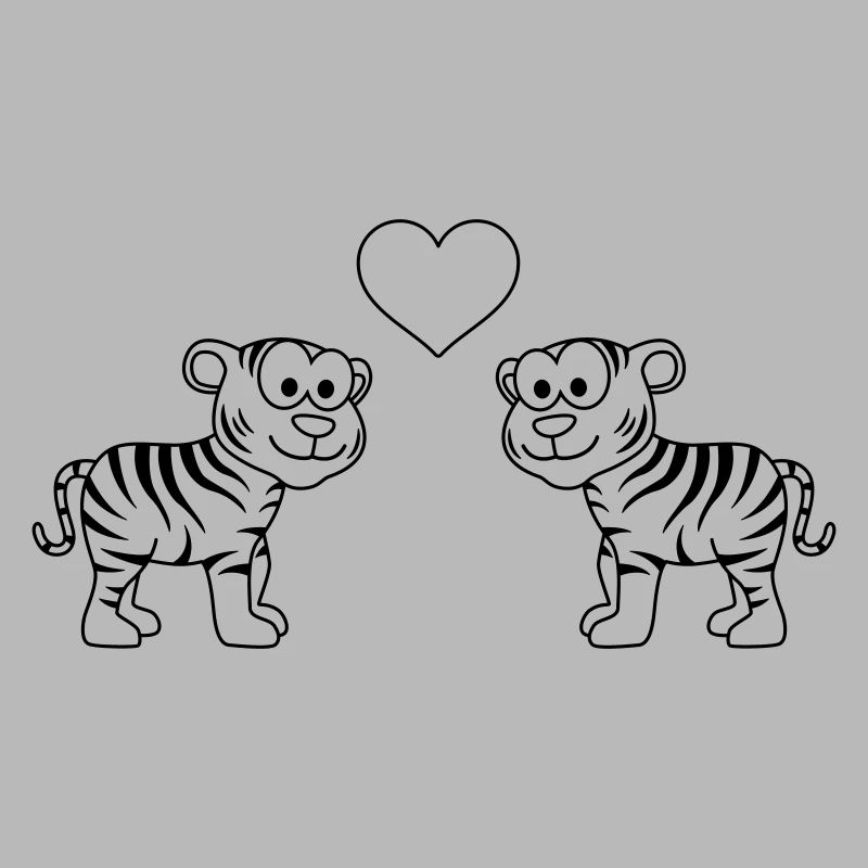 Tiger Comic Paar Liebe