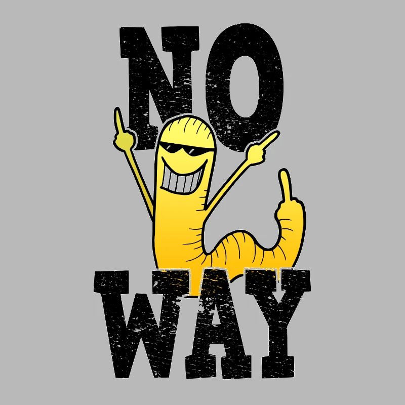 No Way Middle Finger Worm Comic Gift