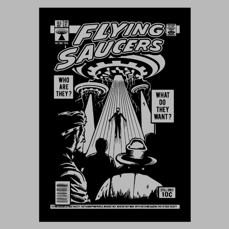 Alien Kidnapping Comic Ufo Flying Saucer