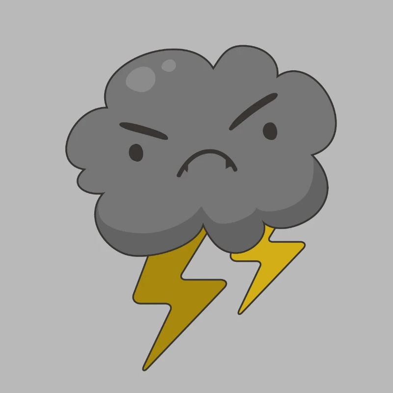 Angry Cloud With Lightning Thunderstorm Weather