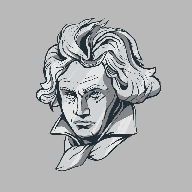Buste de visage de Beethoven avec le compositeur de Beethoven