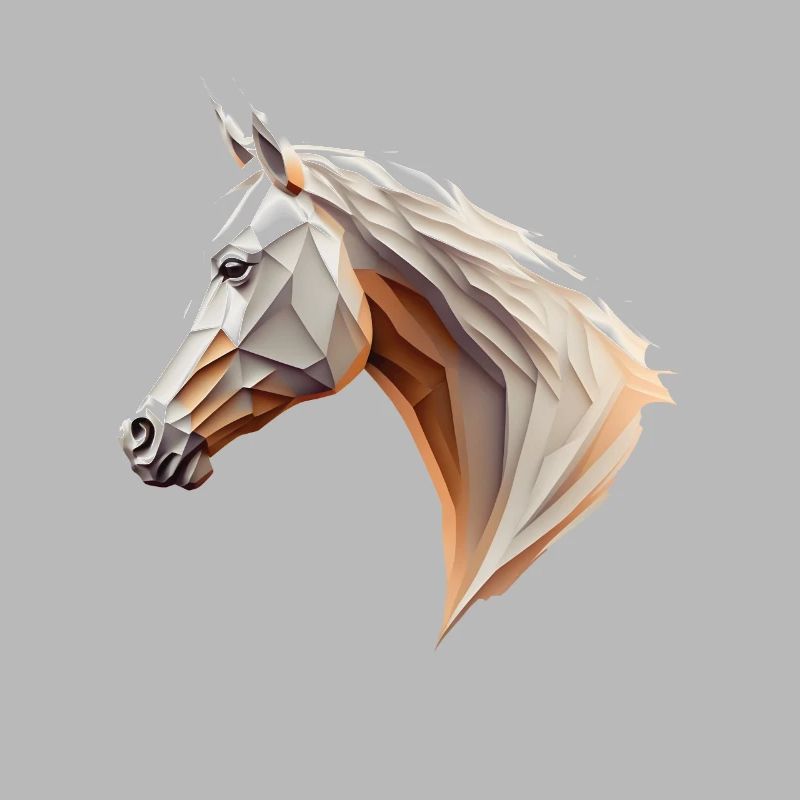 Polygone Pferdekopf Pferd tête de cheval bas poly