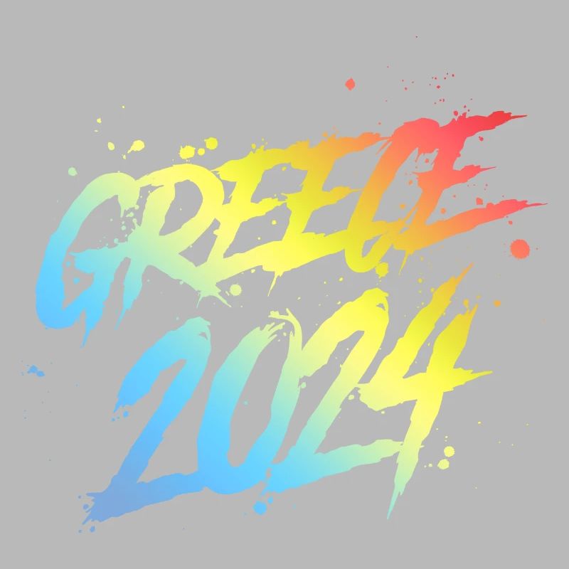 Grèce 2024 Équipe de vacances colorée