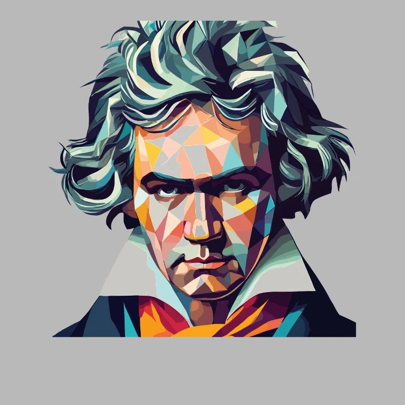 Beethoven Polygon Geometric Art