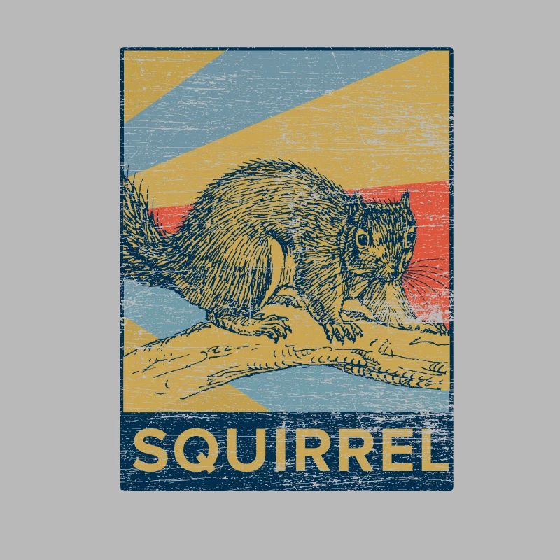 Squirrel nuts forest tree animal gift vintage