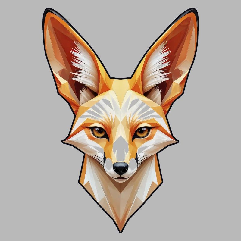 Fennec-Kopf in Farbe