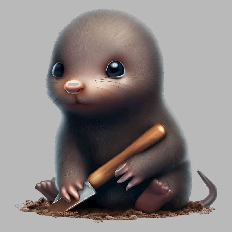 Cute mole with shovel