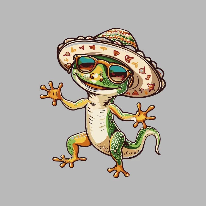 Lizard Comic Funny Sombrero