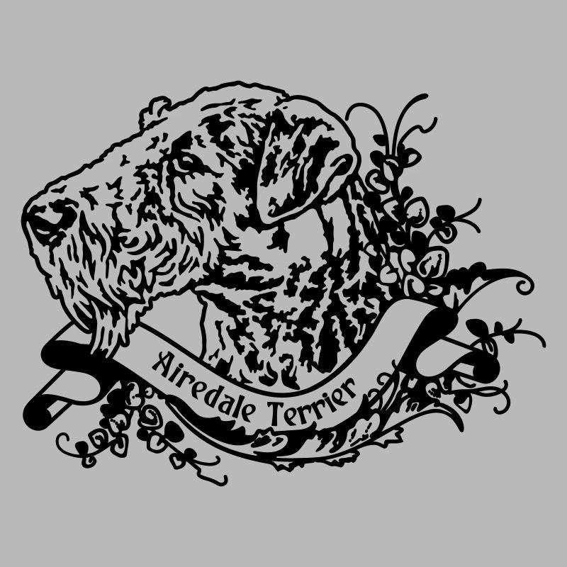 Airedale Terrier on Retro Banner