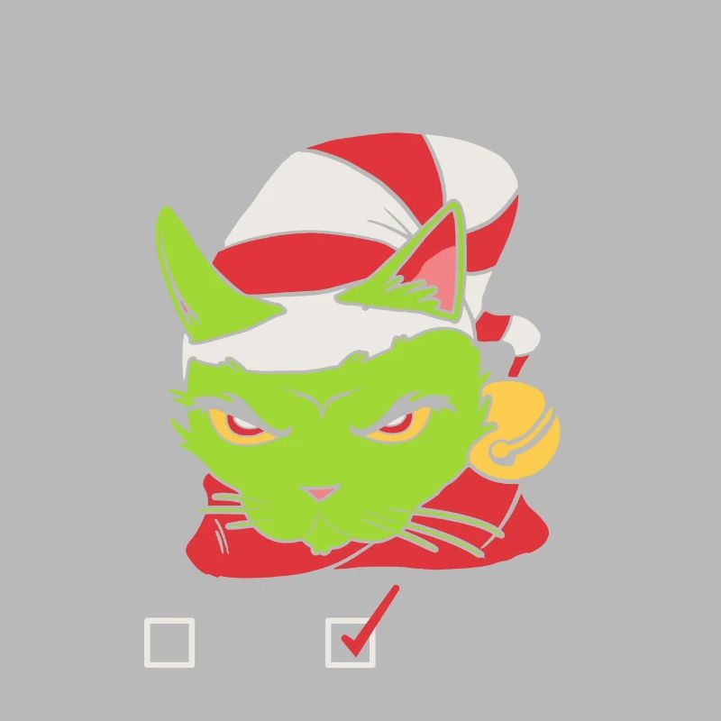 Chat de Noël vert effronté Noël