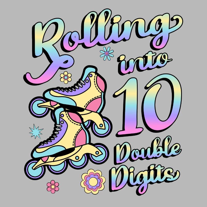 Rolling Into 10 Double Digits Floral Skaters 10.