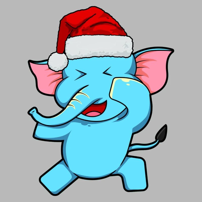 Zoo Tier Geschenk Dabbing Weihnachtsmann Elefant