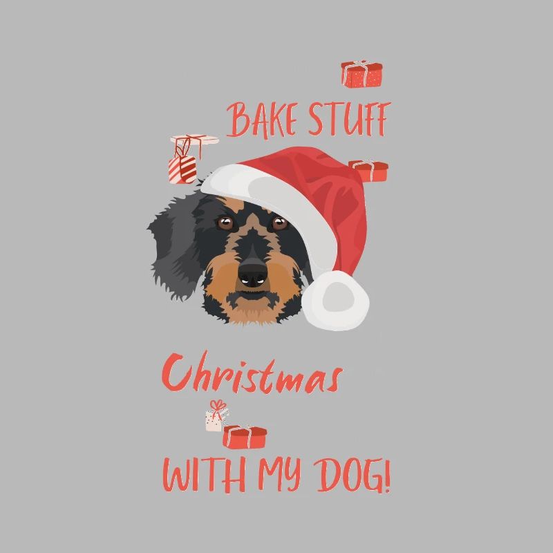 Teckel à poil dur Joyeux Noël