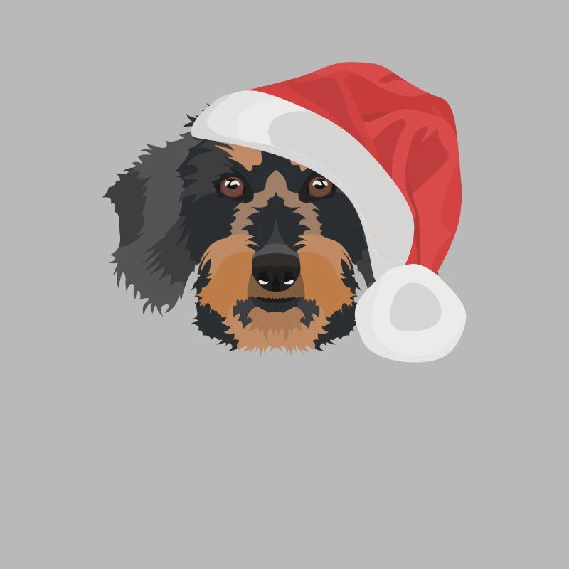 Teckel à poil dur Joyeux Noël