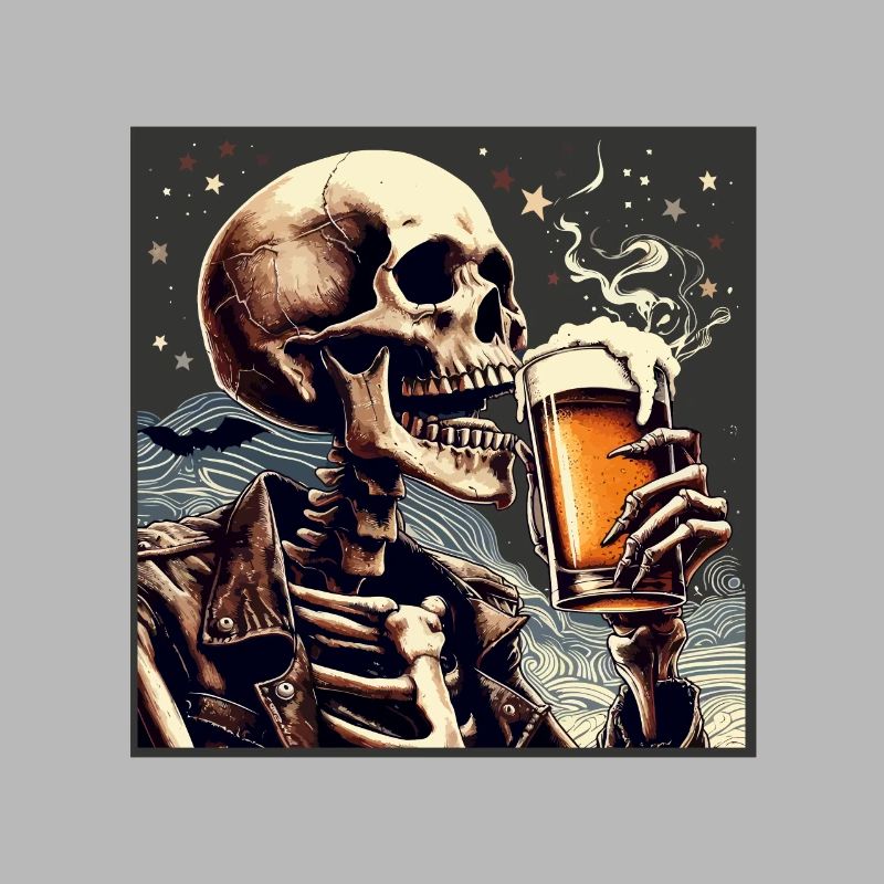 Birthday Beer Drinking Skeleton