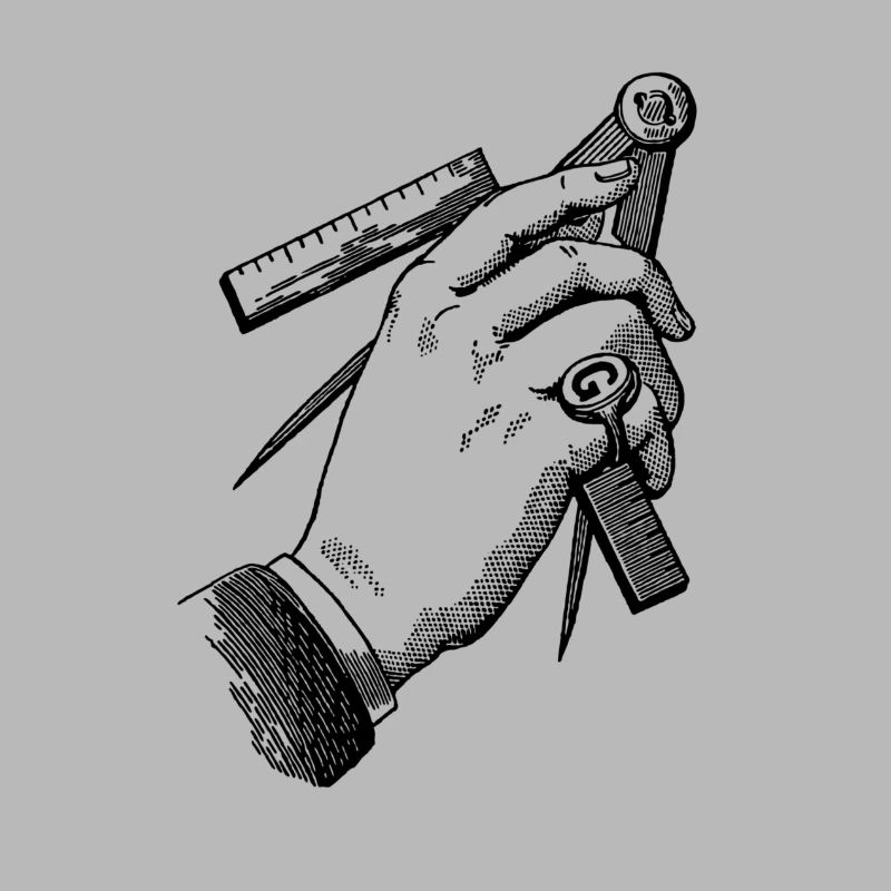 Hand with compass