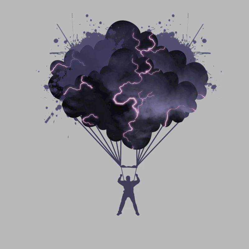 Parachute thunderstorm skydive skydiving lightning