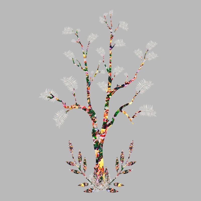 Der blühende Baum hinterlässt weiße Federn