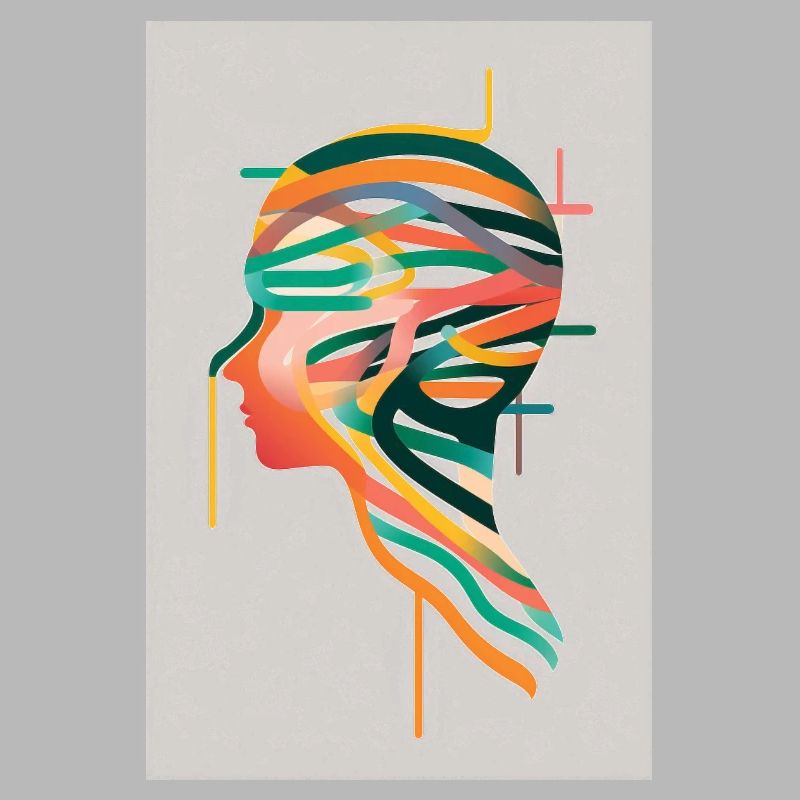 Silhouette with a neurodivergent and abstract profile.