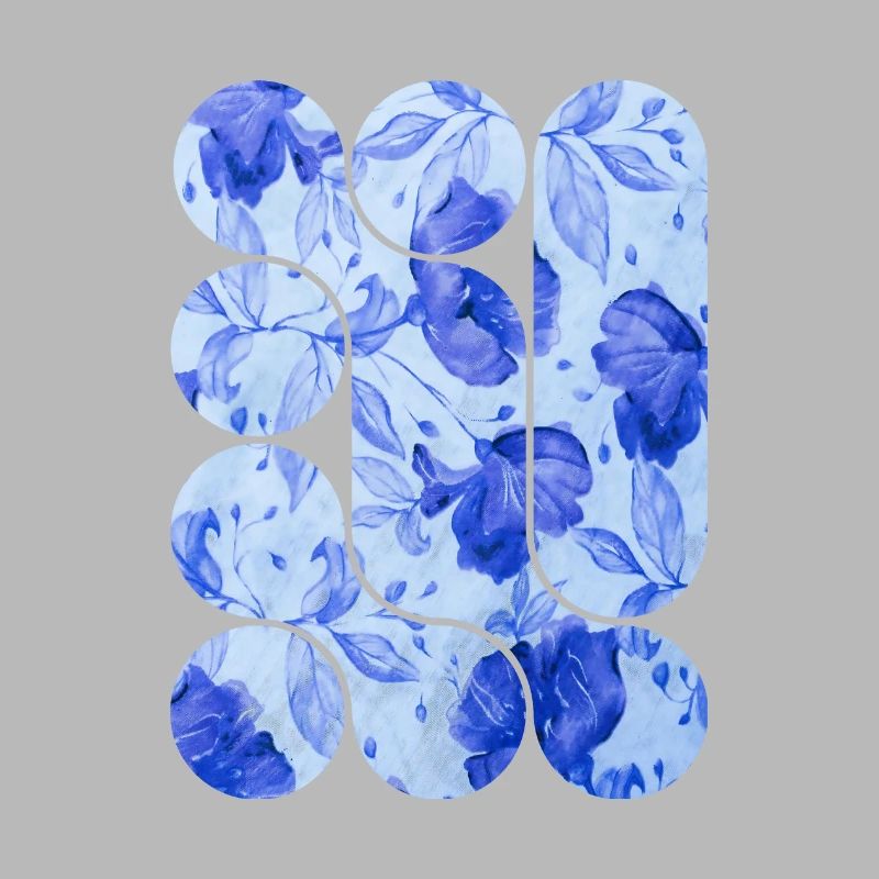 Élégance Florale Bleue