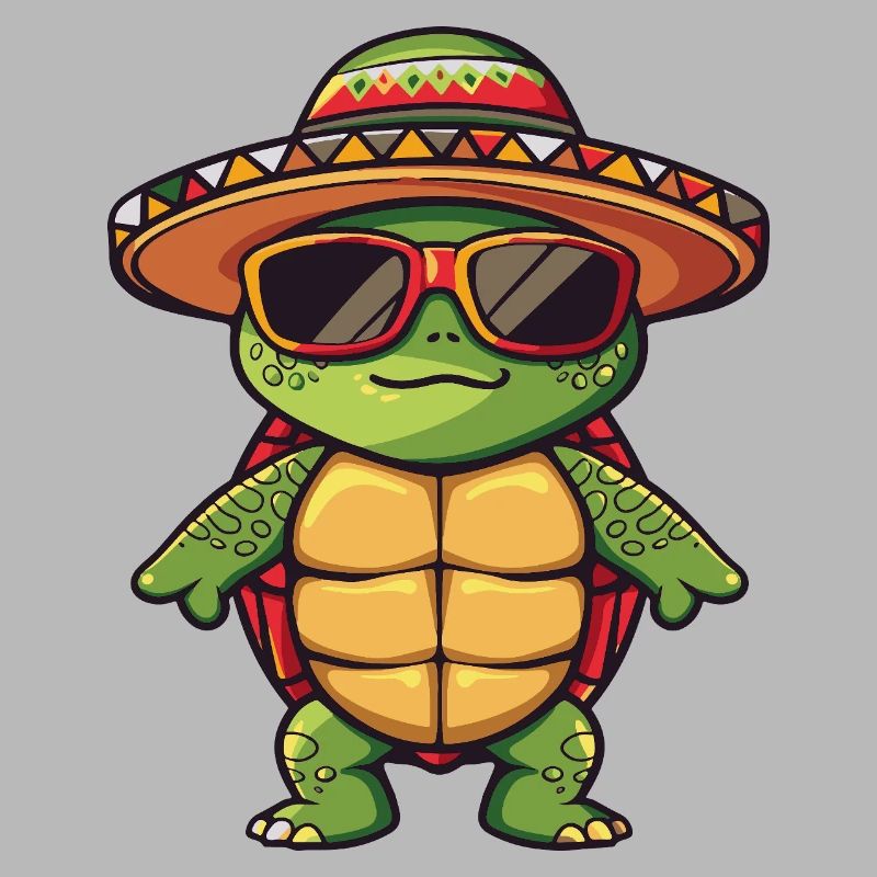 Turtle Comic Funny Sombrero