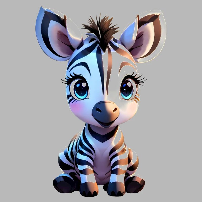 Mignon bébé zèbre isolé