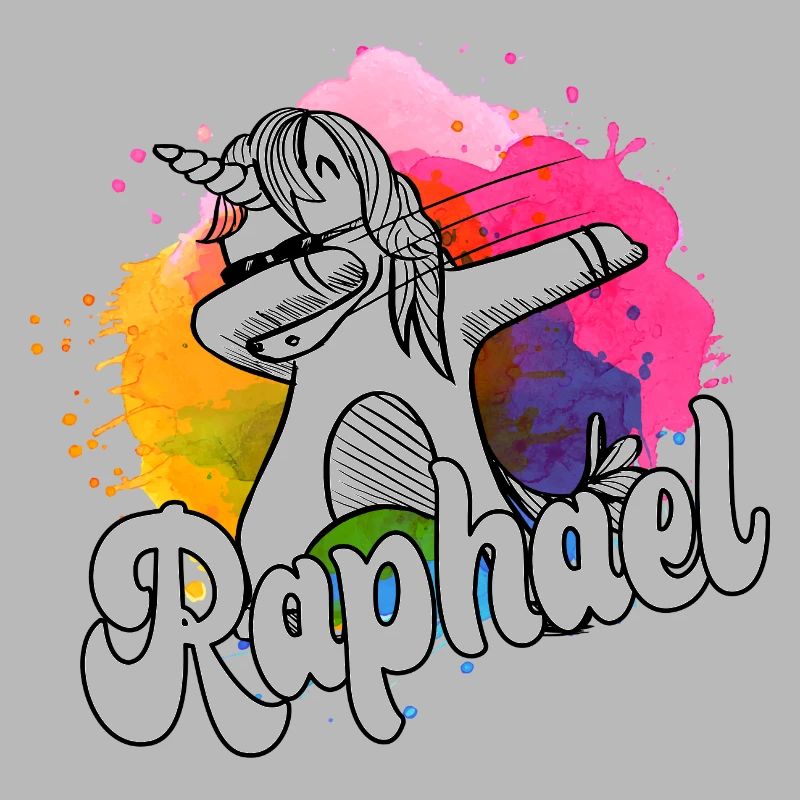 RAPHAEL - Beautiful Boy Name with Cool Unicorn