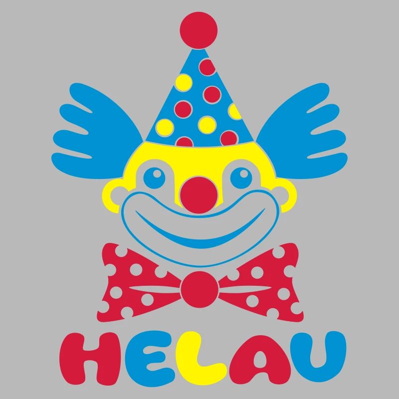 Fasching Karneval Clown HELAU 1, 2 oder 3 Farben