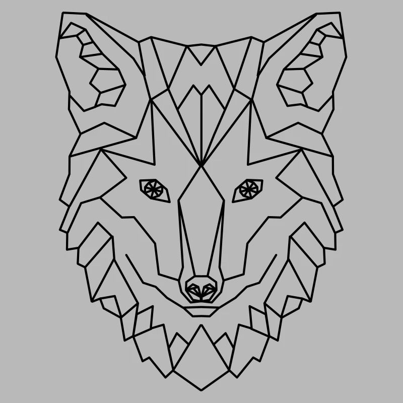 Fox Wolf Dog Geometric
