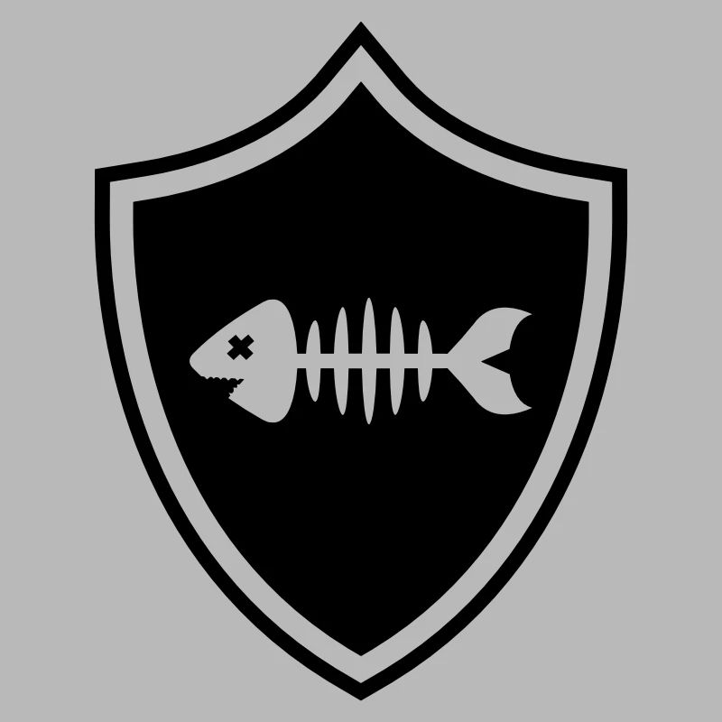 Fisch Wappen Knochen Gräte