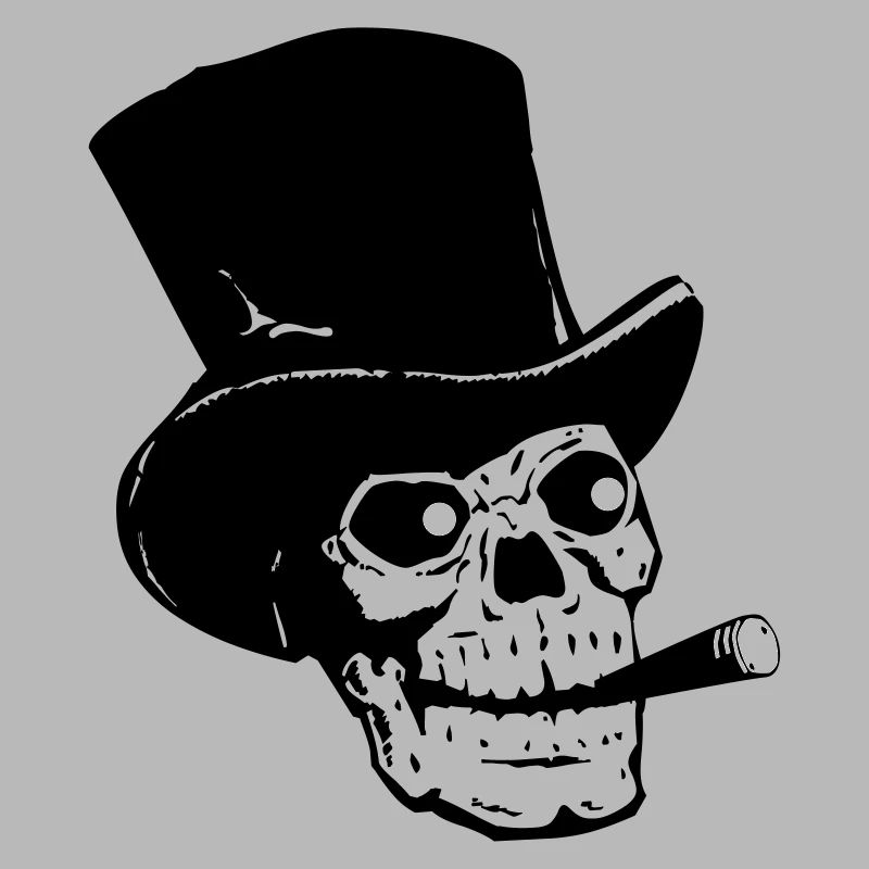 Skull with hat and cigar