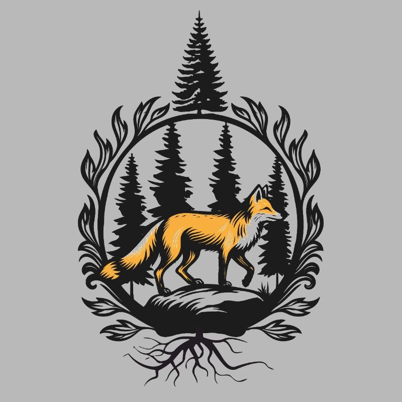 Fuchs streift durch die Wälder
