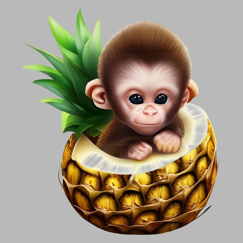 Kleiner Affe in einer Ananas